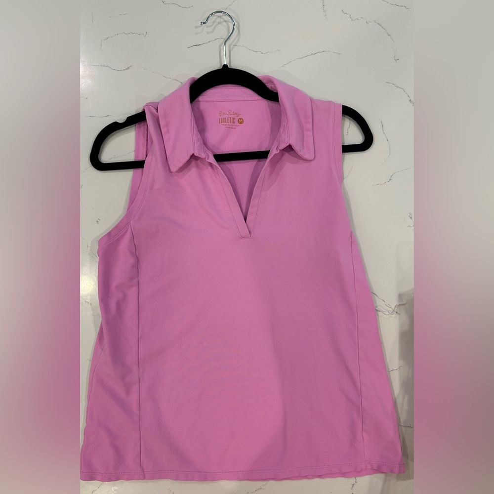 Lilly Pulitzer Pink Sleeveless Polo